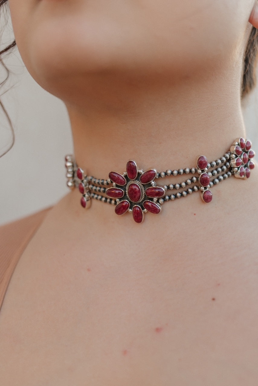 Desert Pearl Stone Choker-Squash Blossom Necklaces-Krush Kandy, Women's Online Fashion Boutique Located in Phoenix, Arizona (Scottsdale Area)