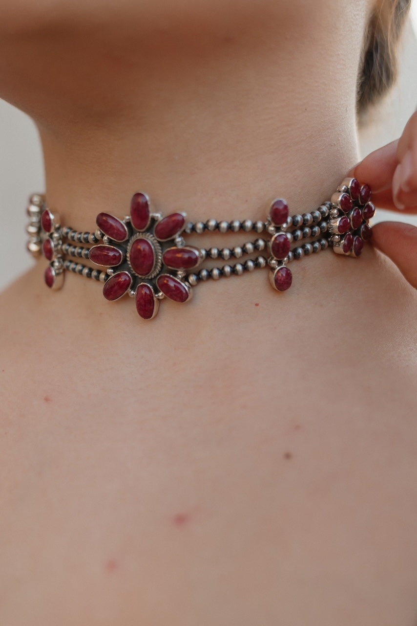 Desert Pearl Stone Choker-Squash Blossom Necklaces-Krush Kandy, Women's Online Fashion Boutique Located in Phoenix, Arizona (Scottsdale Area)