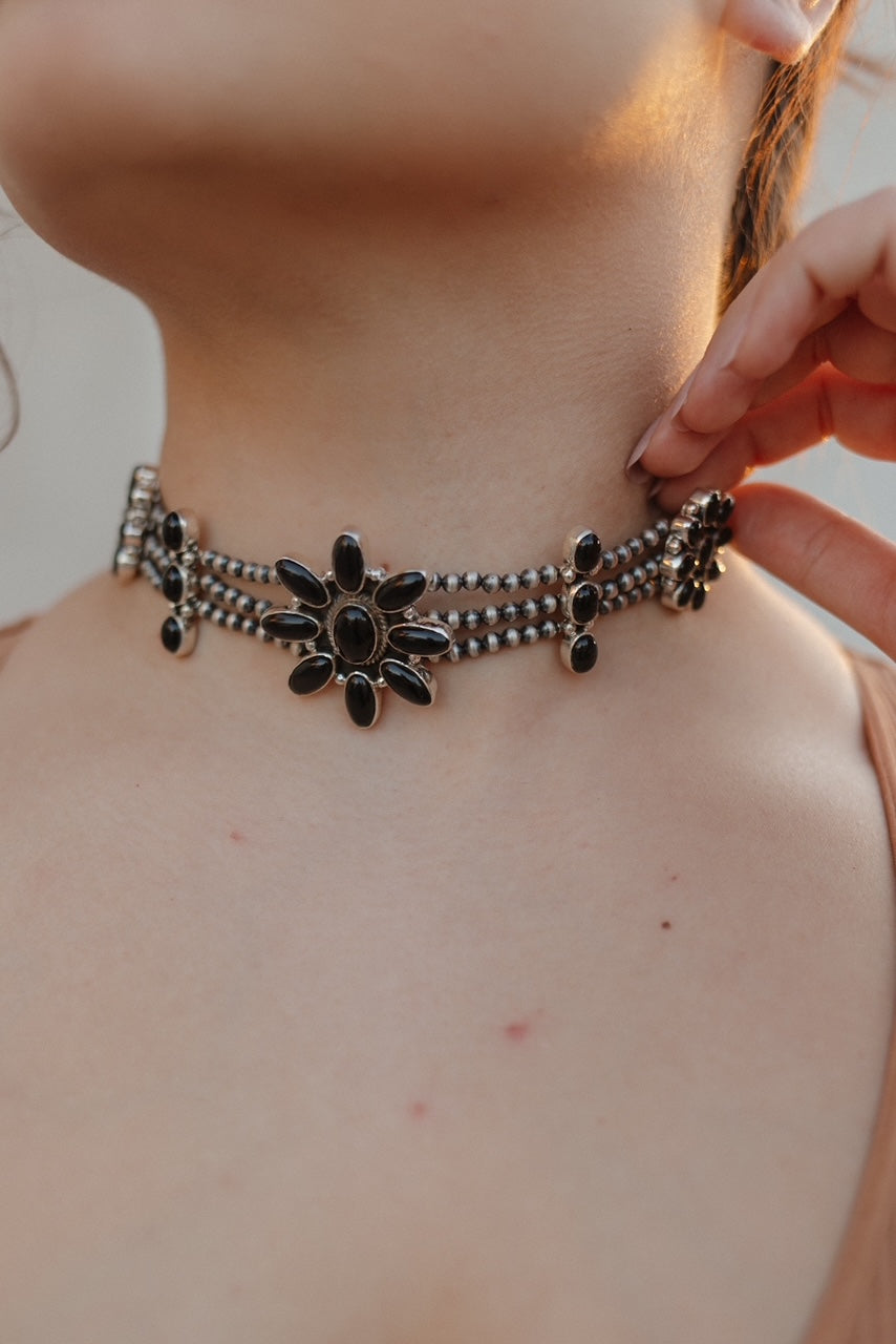 Desert Pearl Stone Choker-Squash Blossom Necklaces-Krush Kandy, Women's Online Fashion Boutique Located in Phoenix, Arizona (Scottsdale Area)