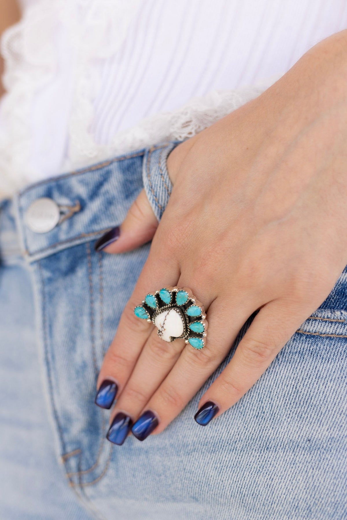 Ayla's Crowned Ace Blossom Ring-Rings-Krush Kandy, Women's Online Fashion Boutique Located in Phoenix, Arizona (Scottsdale Area)