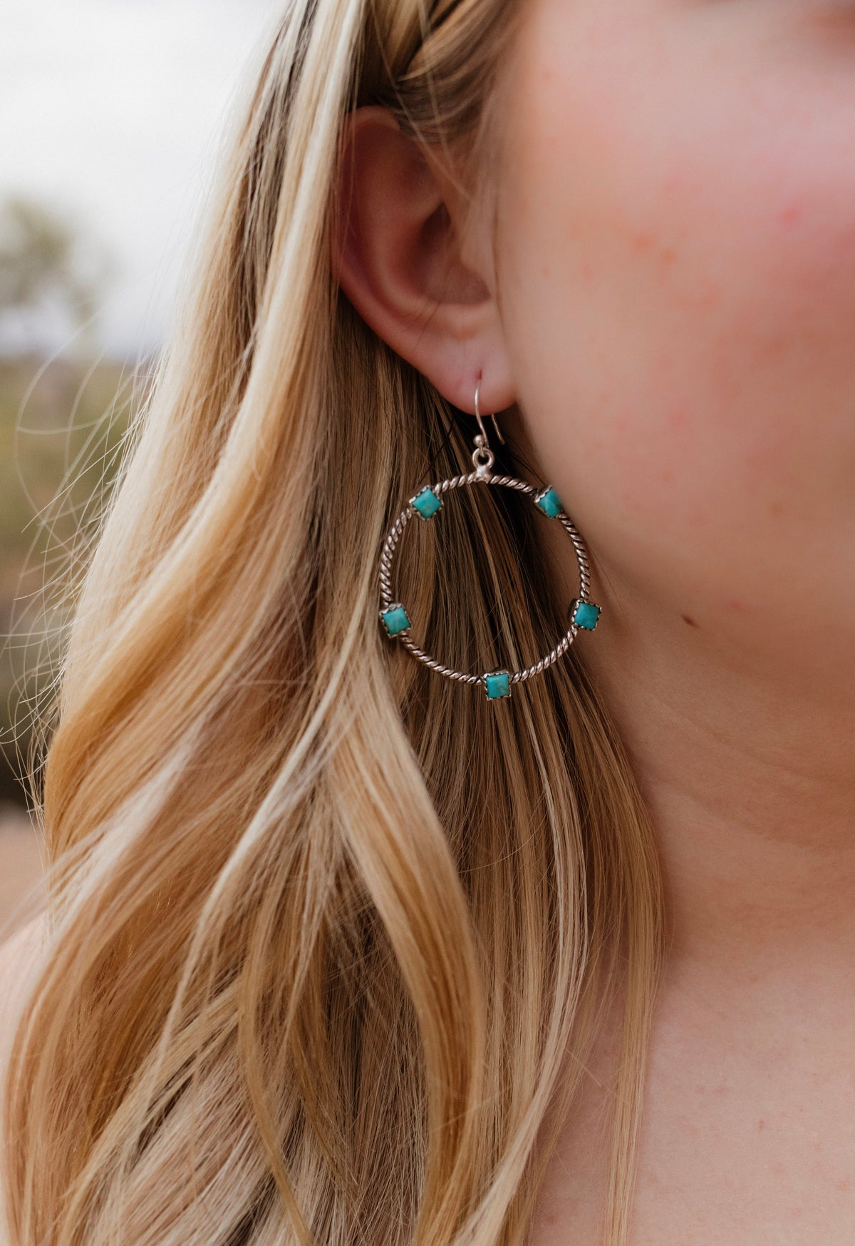 Twisted Rope Stone Hoop Earrings-Hoop Earrings-Krush Kandy, Women's Online Fashion Boutique Located in Phoenix, Arizona (Scottsdale Area)