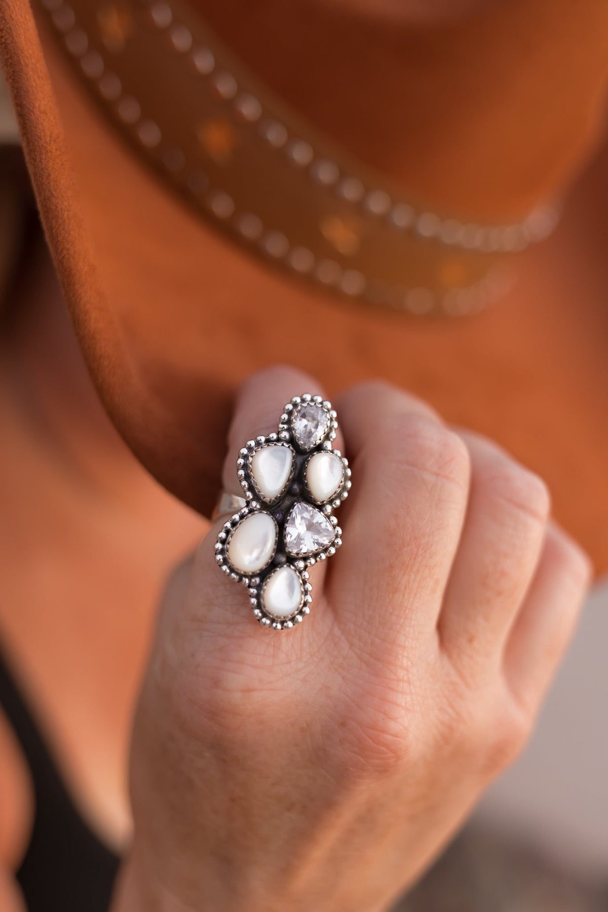 Kristyn's Cluster Crawler Stone Ring-Crawler Rings-Krush Kandy, Women's Online Fashion Boutique Located in Phoenix, Arizona (Scottsdale Area)