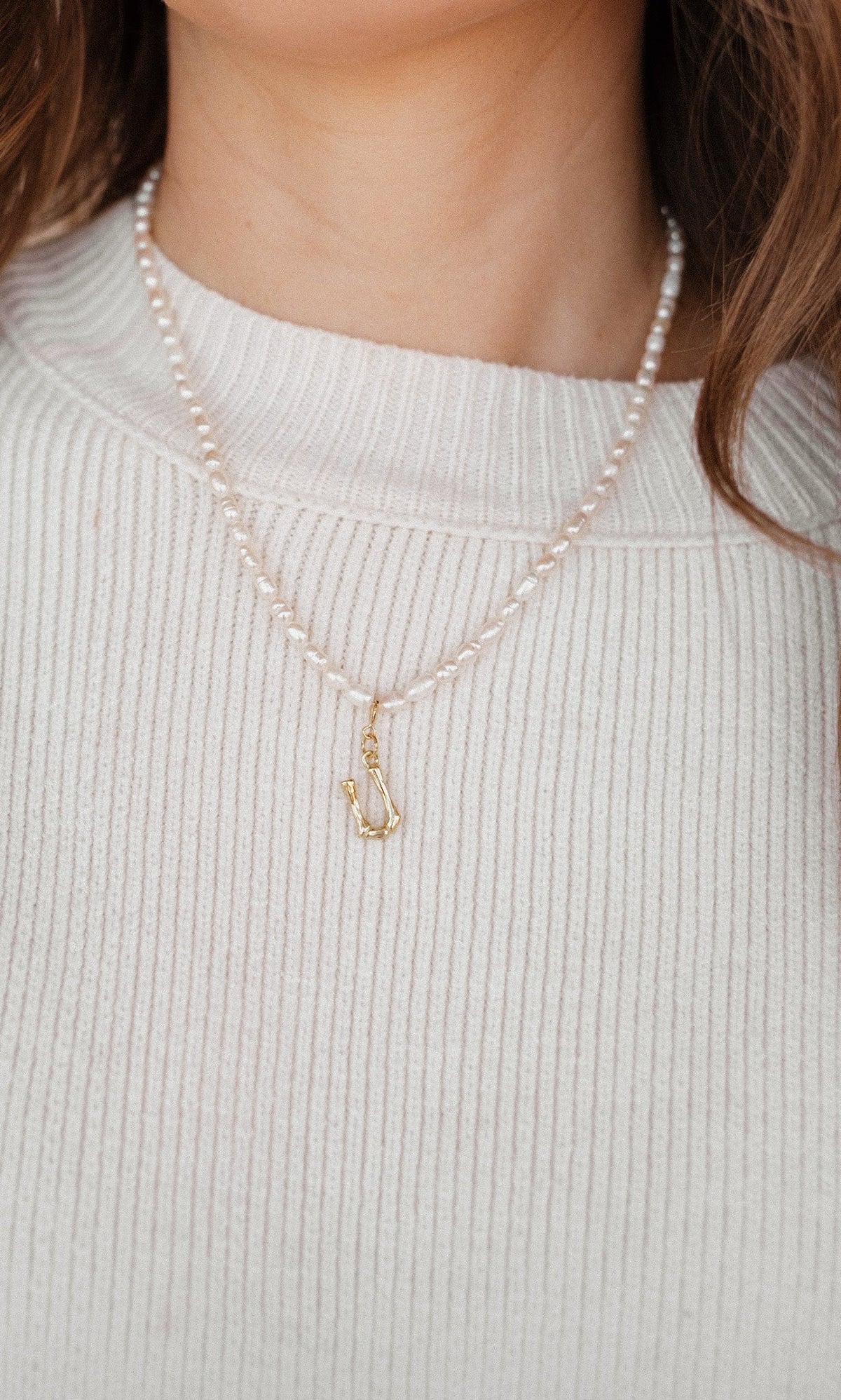 Until Now Pearl Initial Pendant Necklace-Squash Blossom Necklaces-Krush Kandy, Women's Online Fashion Boutique Located in Phoenix, Arizona (Scottsdale Area)
