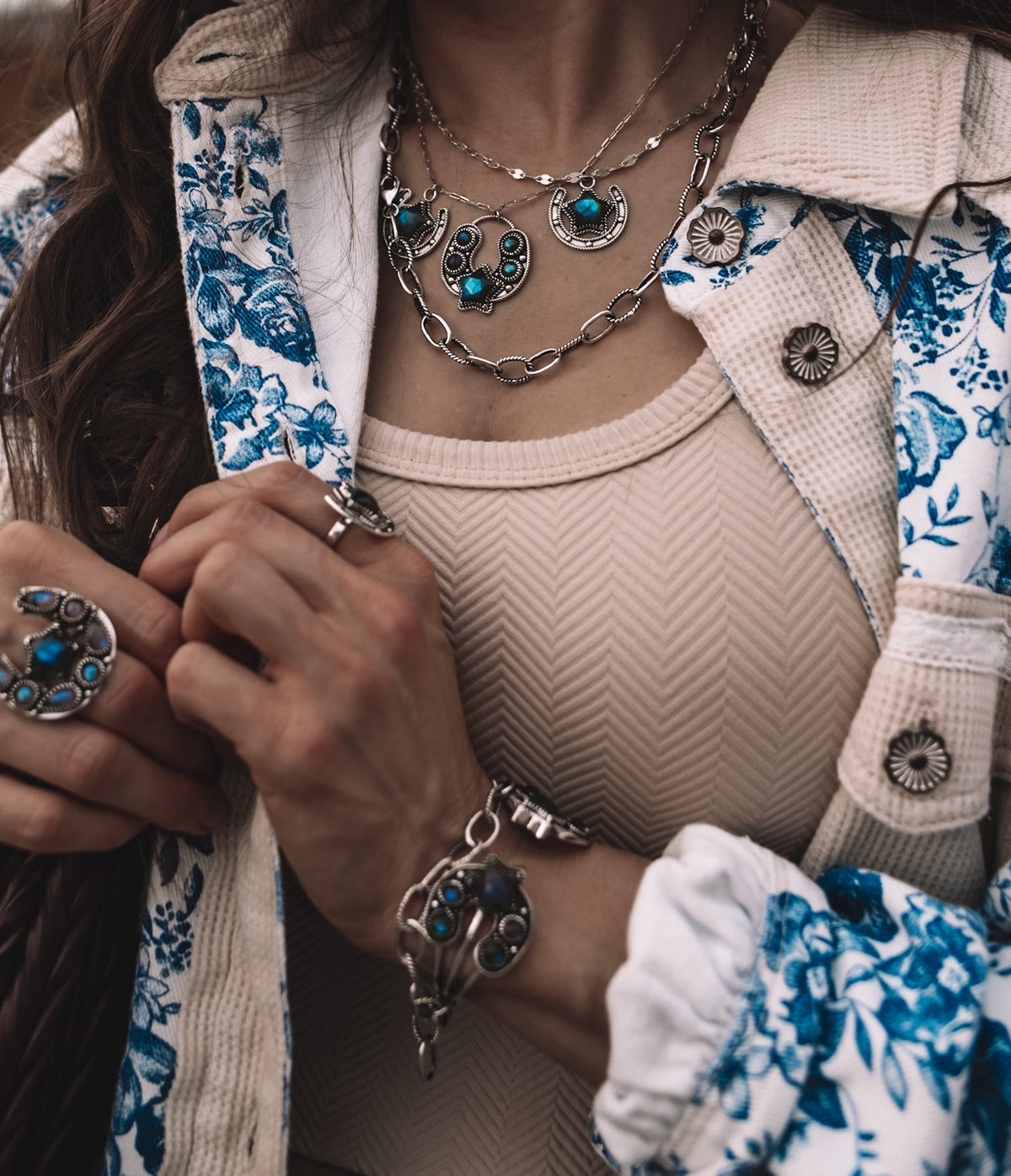 Horseshoe & Star Stone Cluster Ring-Cluster Rings-Krush Kandy, Women's Online Fashion Boutique Located in Phoenix, Arizona (Scottsdale Area)