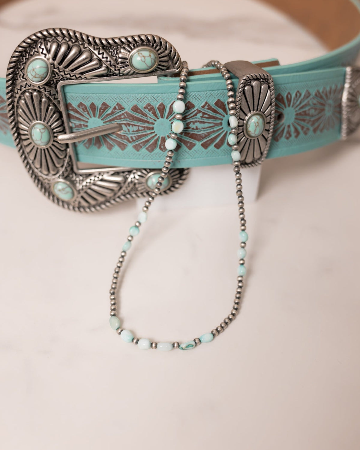 Dyed Larimar & Desert Pearl Necklace-Pearl Necklaces-Krush Kandy, Women's Online Fashion Boutique Located in Phoenix, Arizona (Scottsdale Area)