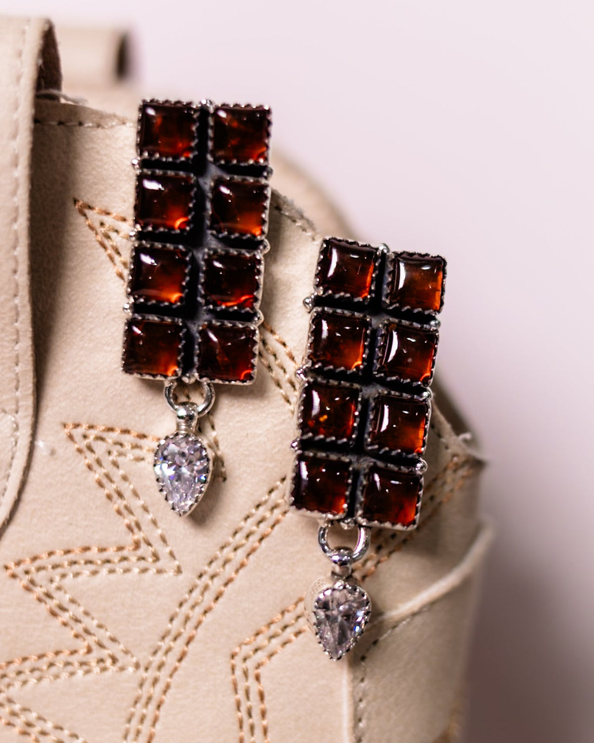 Amber Kandy Bar & Crystal Earrings-Drop Earrings-Krush Kandy, Women's Online Fashion Boutique Located in Phoenix, Arizona (Scottsdale Area)
