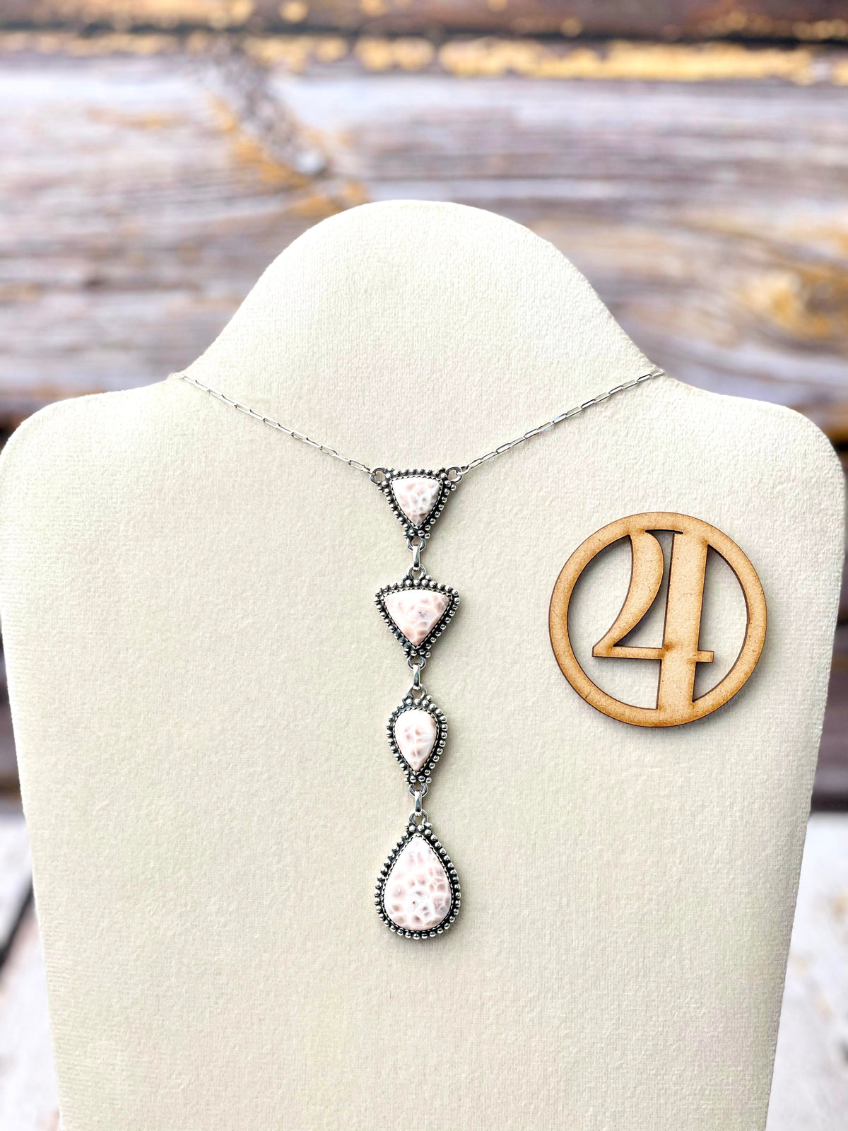 Pink Larimar Drop Necklace-Necklaces-Krush Kandy, Women's Online Fashion Boutique Located in Phoenix, Arizona (Scottsdale Area)