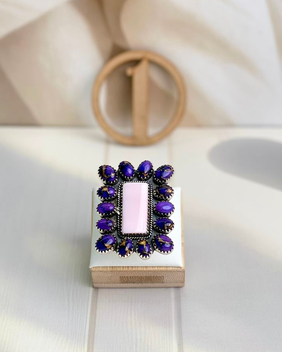 Pink Conch & Berry Dahlia Mama Cluster Rings-Rings-Krush Kandy, Women's Online Fashion Boutique Located in Phoenix, Arizona (Scottsdale Area)
