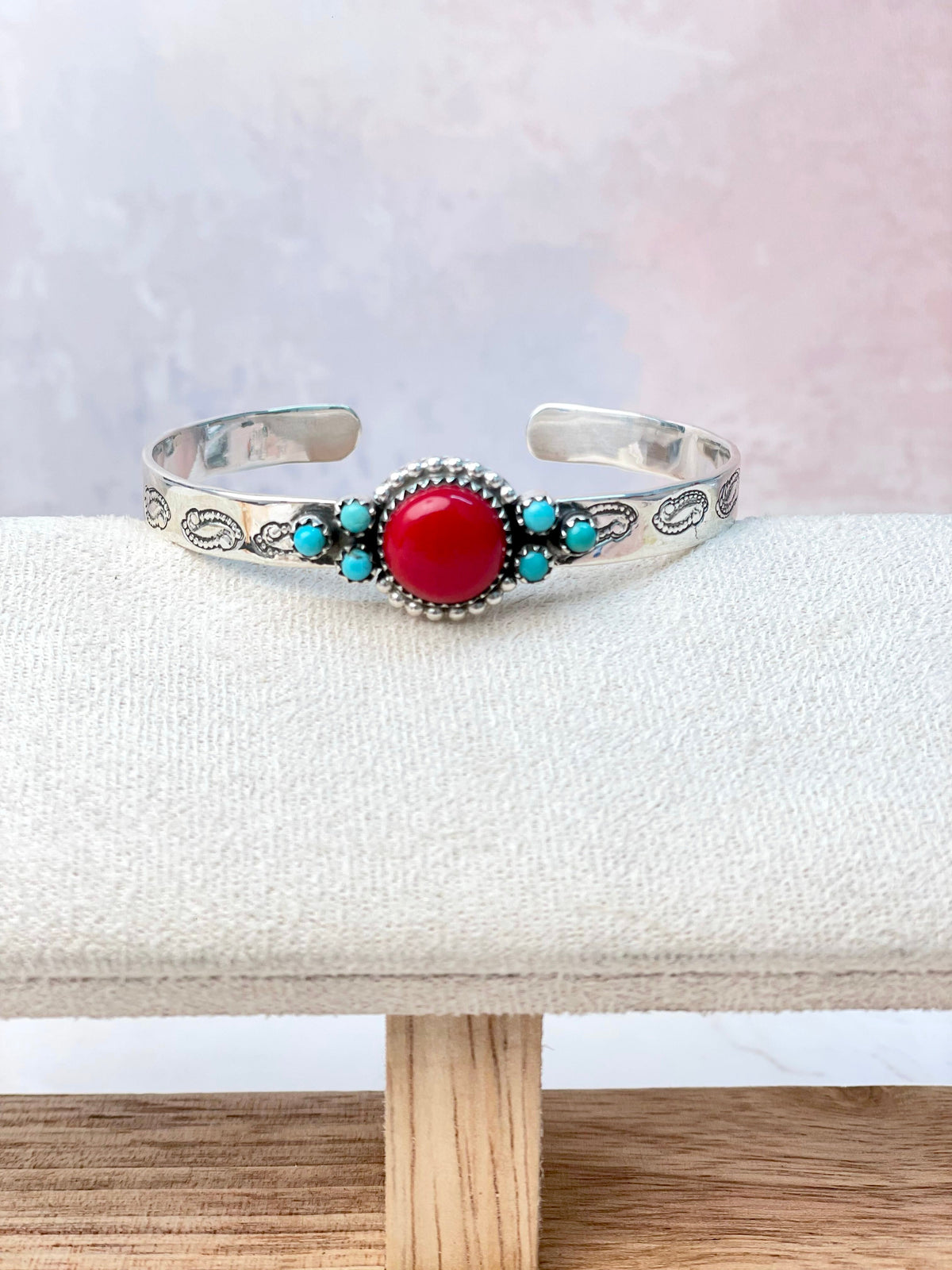 Rosarita Round Bar Turquoise Cuff-Bracelets-Krush Kandy, Women's Online Fashion Boutique Located in Phoenix, Arizona (Scottsdale Area)