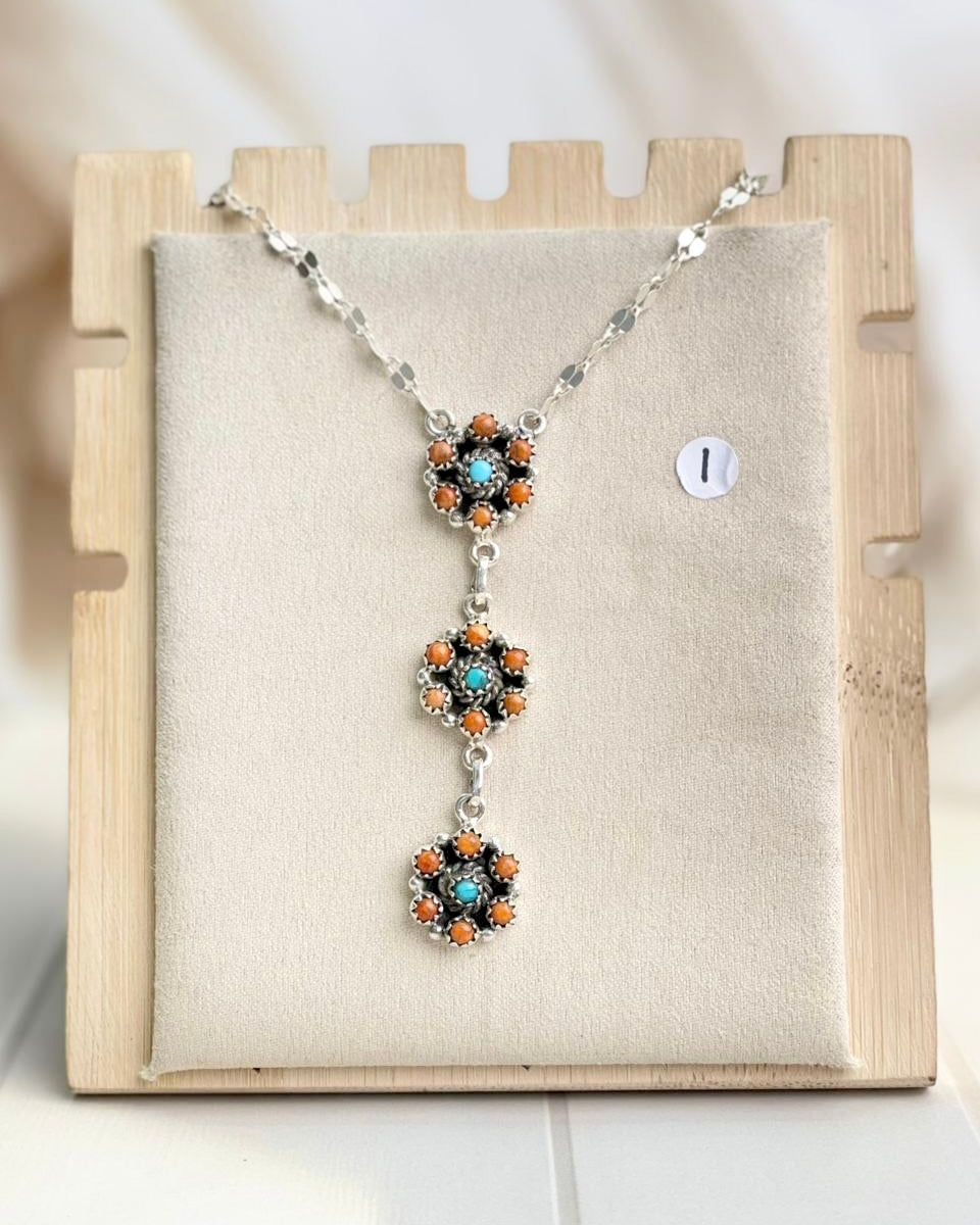 3 Blooming Flowers Lariat Necklace-Necklaces-Krush Kandy, Women's Online Fashion Boutique Located in Phoenix, Arizona (Scottsdale Area)