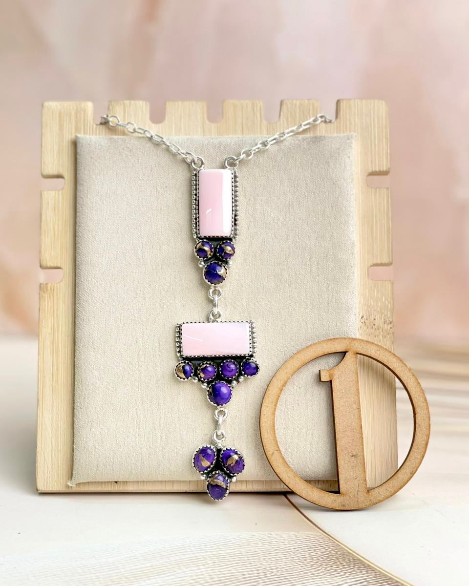 Pink Conch & Berry Dahlia Statement Necklace-Necklaces-Krush Kandy, Women's Online Fashion Boutique Located in Phoenix, Arizona (Scottsdale Area)