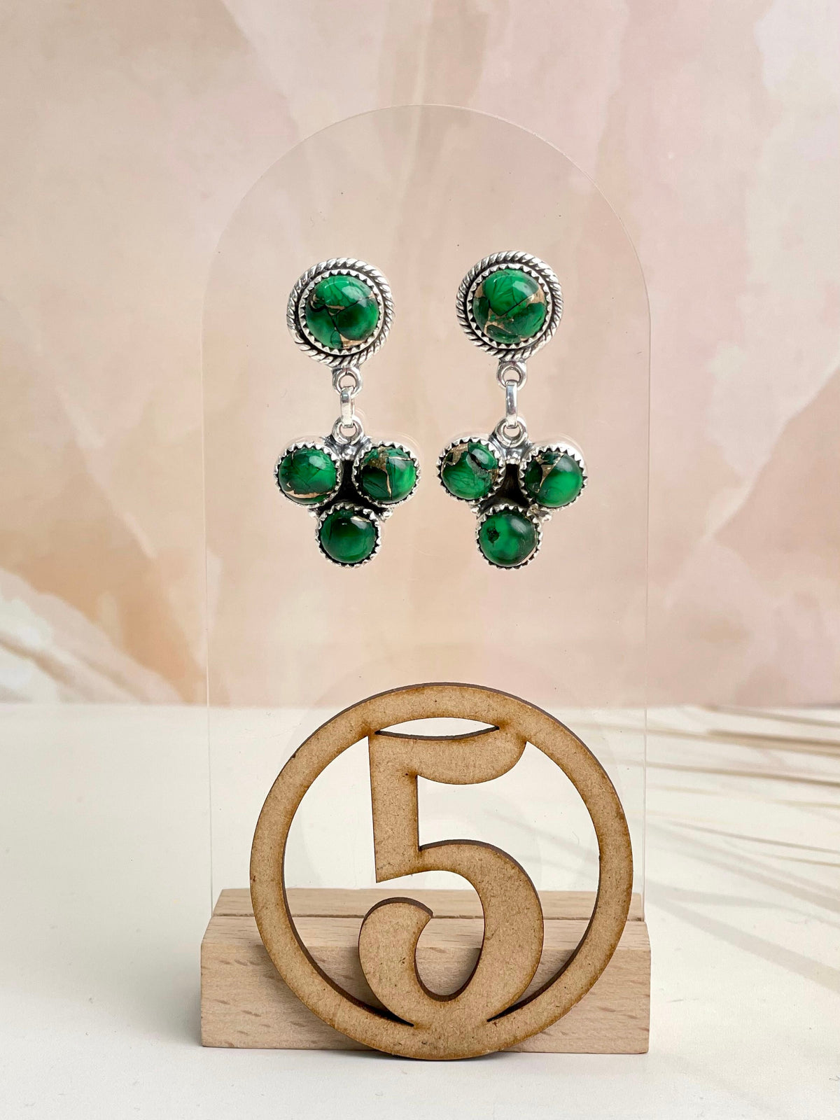 Irish Green Dahlia Studs sno 3-Earrings-Krush Kandy, Women's Online Fashion Boutique Located in Phoenix, Arizona (Scottsdale Area)
