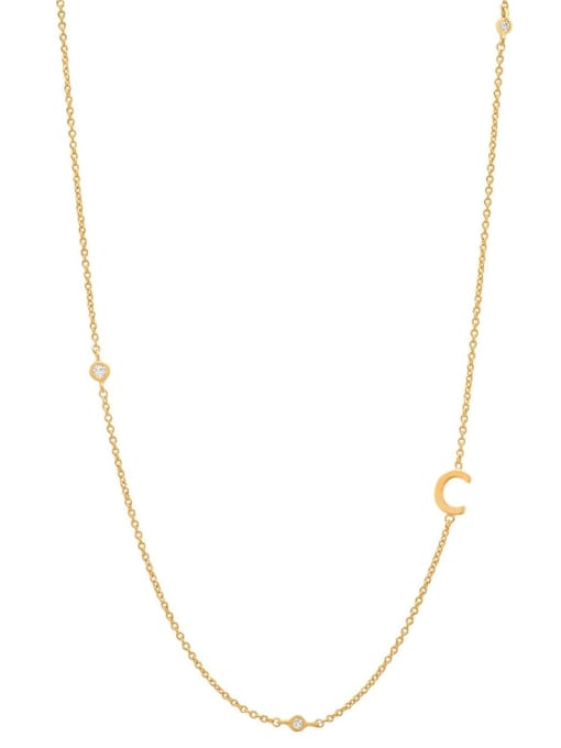 Cubic Zirconia Letter Minimalist Necklace-Necklaces-Krush Kandy, Women's Online Fashion Boutique Located in Phoenix, Arizona (Scottsdale Area)