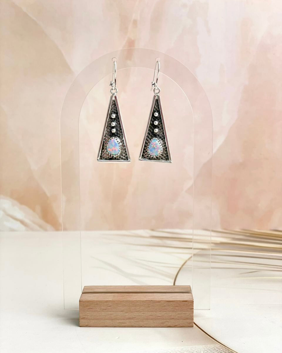 Boho Stamped Triangle Multi Earrings-Earrings-Krush Kandy, Women's Online Fashion Boutique Located in Phoenix, Arizona (Scottsdale Area)