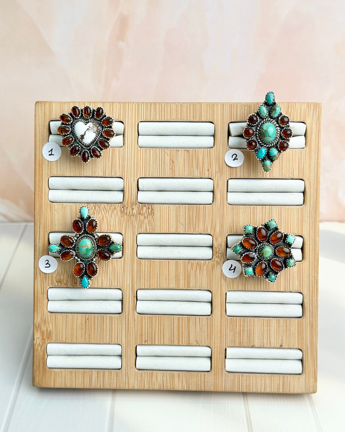 Amber & Turquoise Rings-Rings-Krush Kandy, Women's Online Fashion Boutique Located in Phoenix, Arizona (Scottsdale Area)