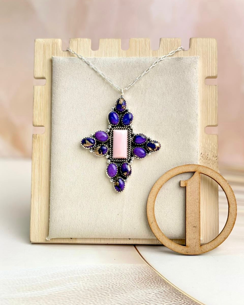 Pink Conch & Berry Dahlia Cluster Necklace-Necklaces-Krush Kandy, Women's Online Fashion Boutique Located in Phoenix, Arizona (Scottsdale Area)