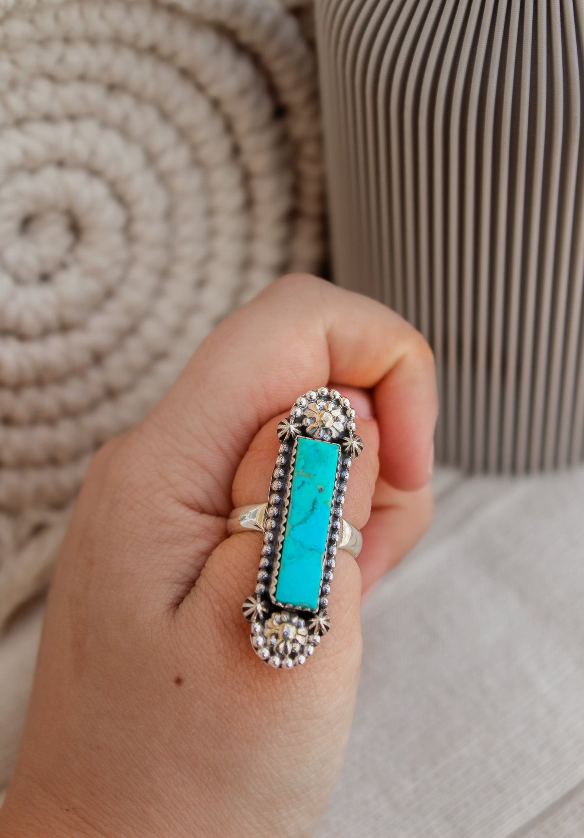 Long Bar Concho Studded Ring-Bar Rings-Krush Kandy, Women's Online Fashion Boutique Located in Phoenix, Arizona (Scottsdale Area)
