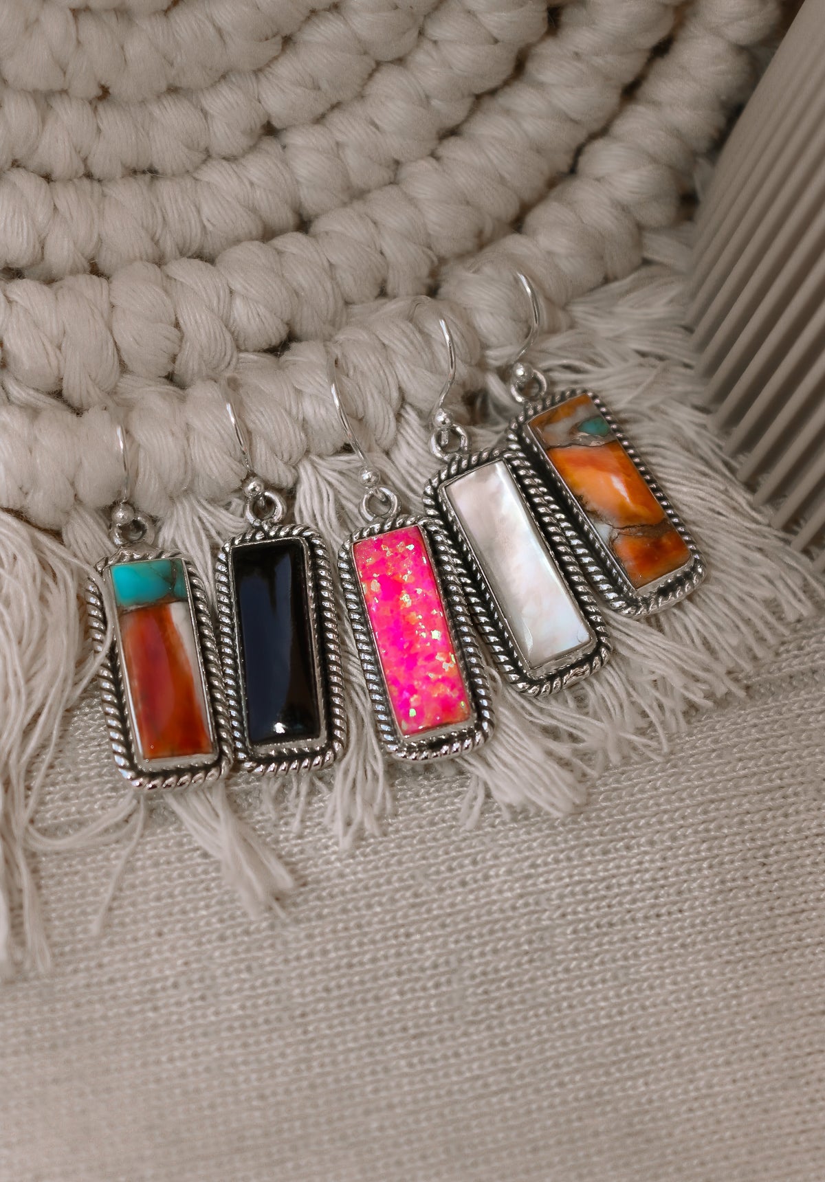 Single Bar Stone Earrings-Drop Earrings-Krush Kandy, Women's Online Fashion Boutique Located in Phoenix, Arizona (Scottsdale Area)