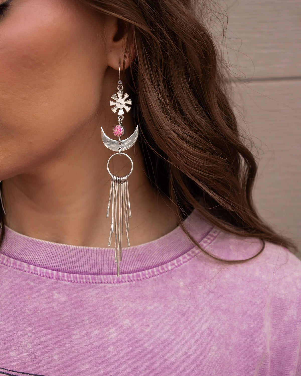 Moonbeam Blossom Sterling Silver Earrings-Hoop Earrings-Krush Kandy, Women's Online Fashion Boutique Located in Phoenix, Arizona (Scottsdale Area)