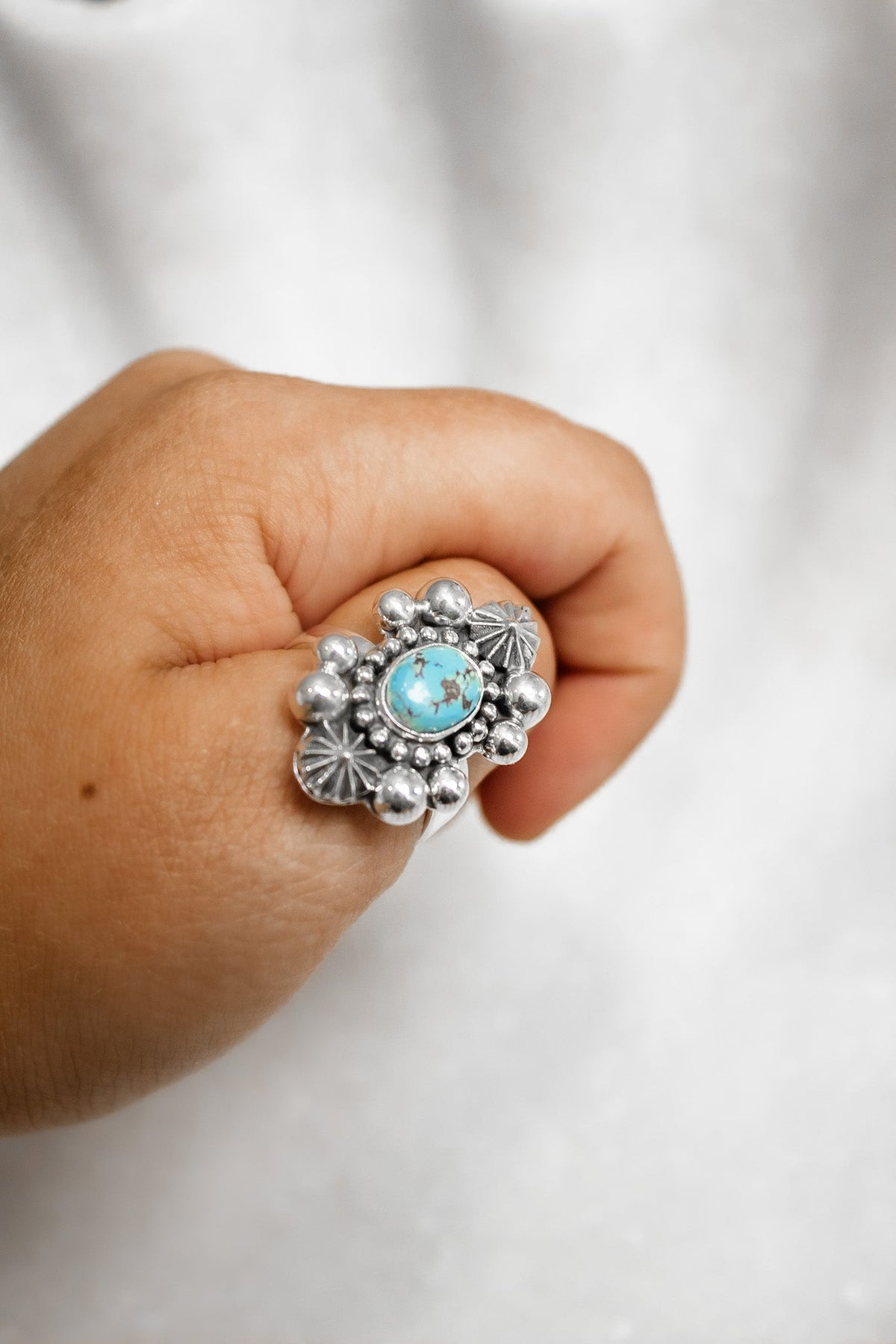 Single Stone Golden Hills Sterling Silver Concho Ring-Statement Rings-Krush Kandy, Women's Online Fashion Boutique Located in Phoenix, Arizona (Scottsdale Area)