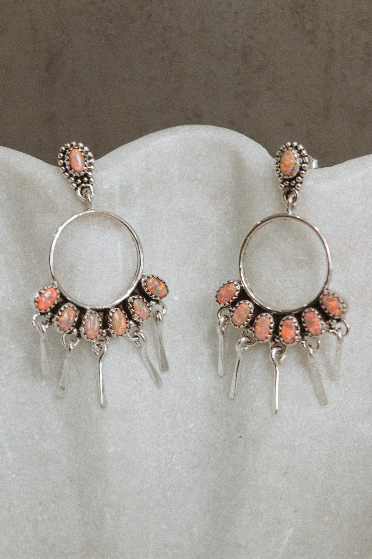 7 Jewel Hoop Studded Dangle Earring-Drop Earrings-Krush Kandy, Women's Online Fashion Boutique Located in Phoenix, Arizona (Scottsdale Area)