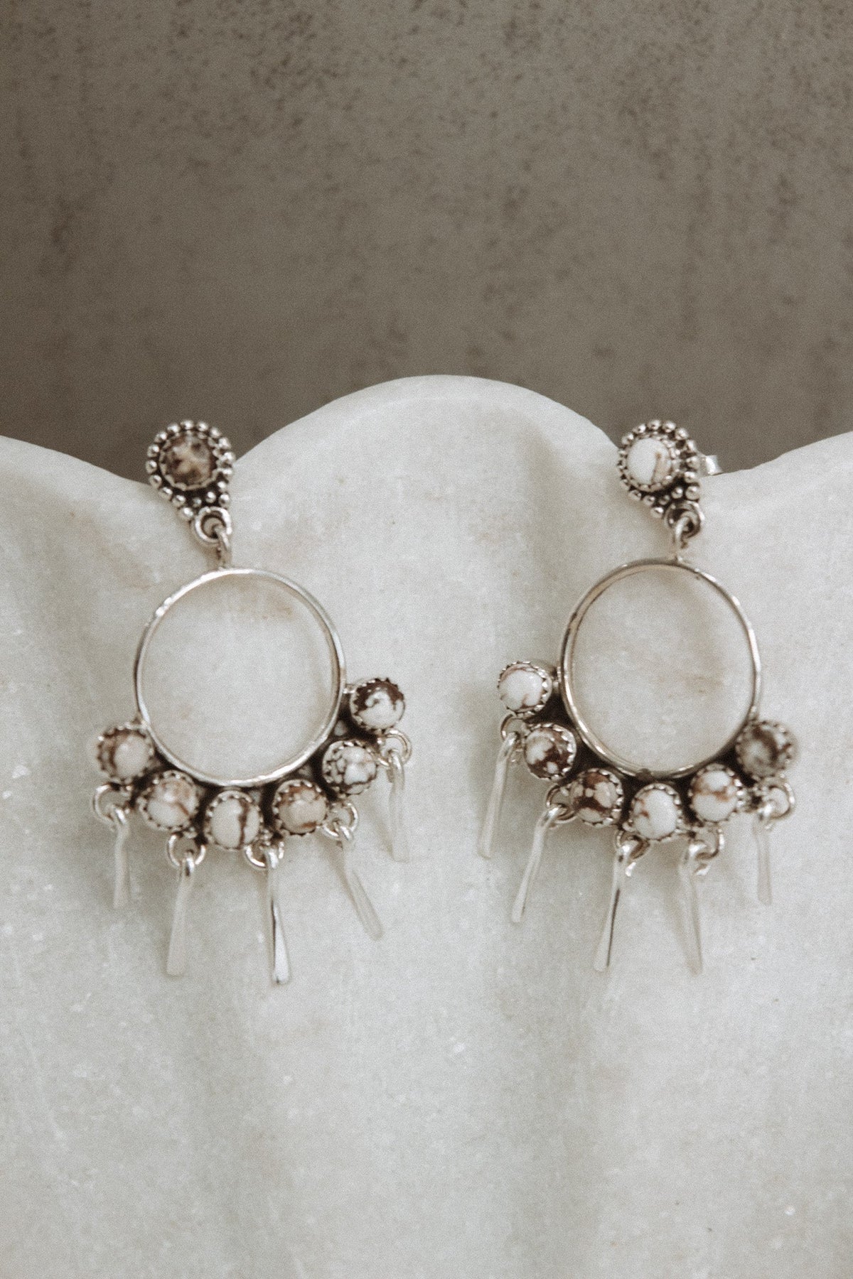 7 Jewel Hoop Studded Dangle Earring-Drop Earrings-Krush Kandy, Women's Online Fashion Boutique Located in Phoenix, Arizona (Scottsdale Area)