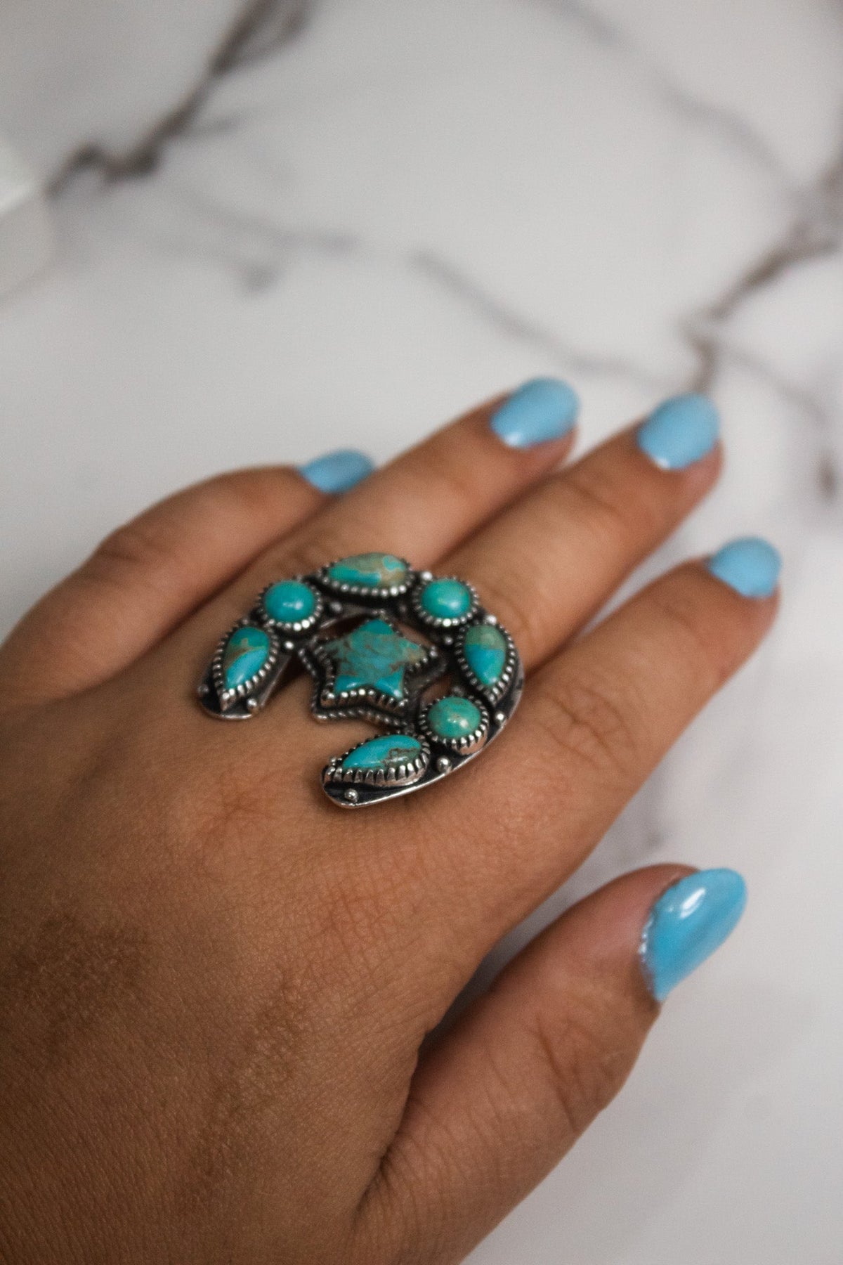 Horseshoe & Star Stone Cluster Ring-Cluster Rings-Krush Kandy, Women's Online Fashion Boutique Located in Phoenix, Arizona (Scottsdale Area)