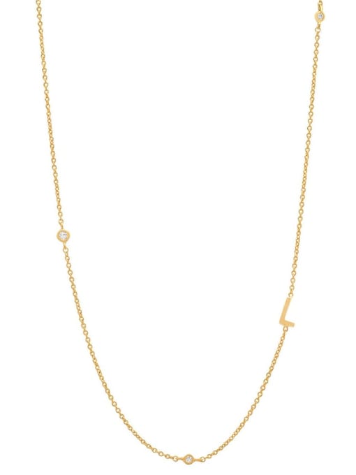 Cubic Zirconia Letter Minimalist Necklace-Necklaces-Krush Kandy, Women's Online Fashion Boutique Located in Phoenix, Arizona (Scottsdale Area)