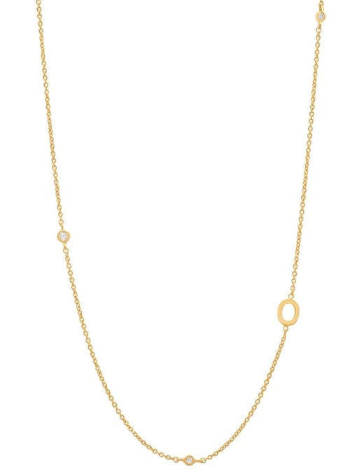 Cubic Zirconia Letter Minimalist Necklace-Necklaces-Krush Kandy, Women's Online Fashion Boutique Located in Phoenix, Arizona (Scottsdale Area)