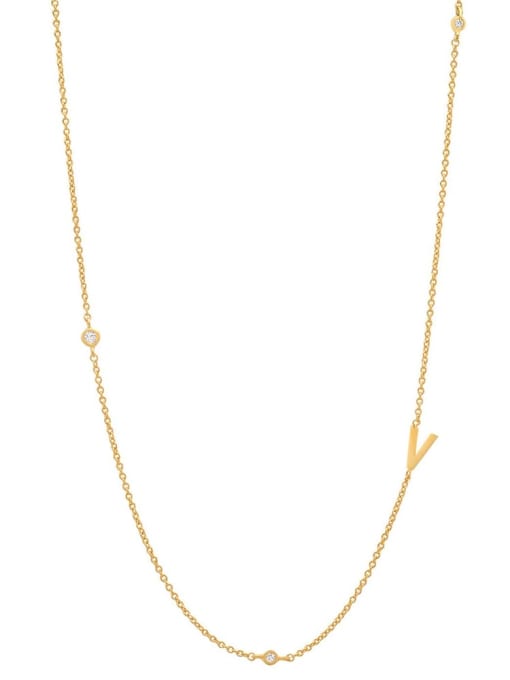 Cubic Zirconia Letter Minimalist Necklace-Necklaces-Krush Kandy, Women's Online Fashion Boutique Located in Phoenix, Arizona (Scottsdale Area)