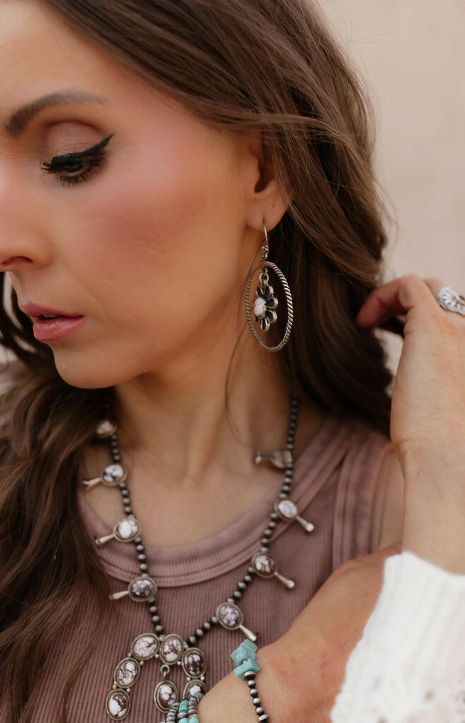 Horseshoe Blossom Desert Pearl Necklace MADE TO ORDER-Squash Blossom Necklaces-Krush Kandy, Women's Online Fashion Boutique Located in Phoenix, Arizona (Scottsdale Area)