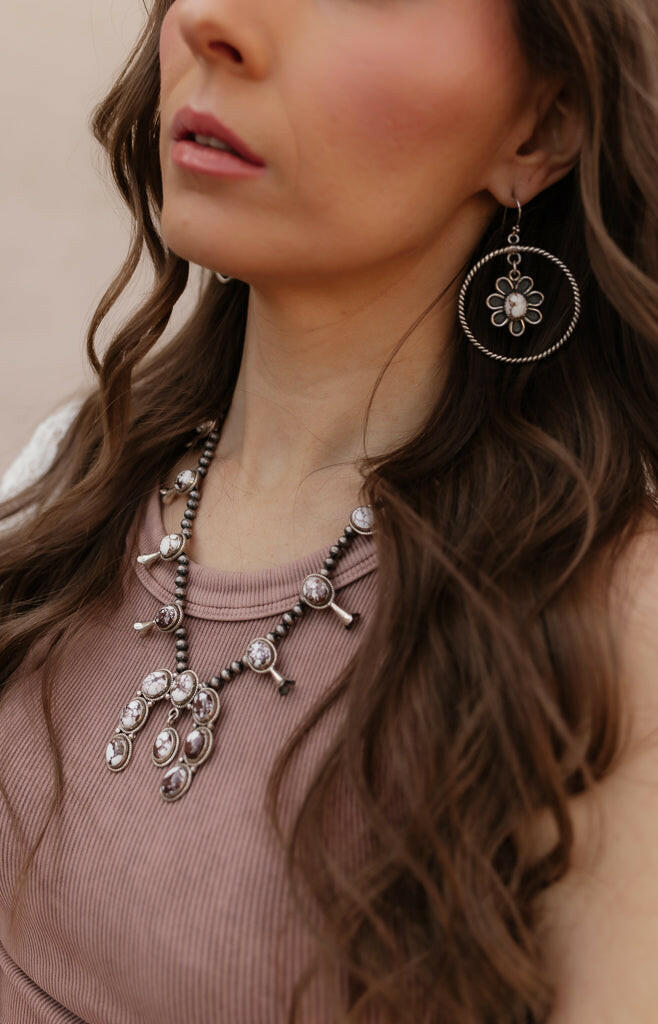 Horseshoe Blossom Desert Pearl Necklace MADE TO ORDER-Squash Blossom Necklaces-Krush Kandy, Women's Online Fashion Boutique Located in Phoenix, Arizona (Scottsdale Area)