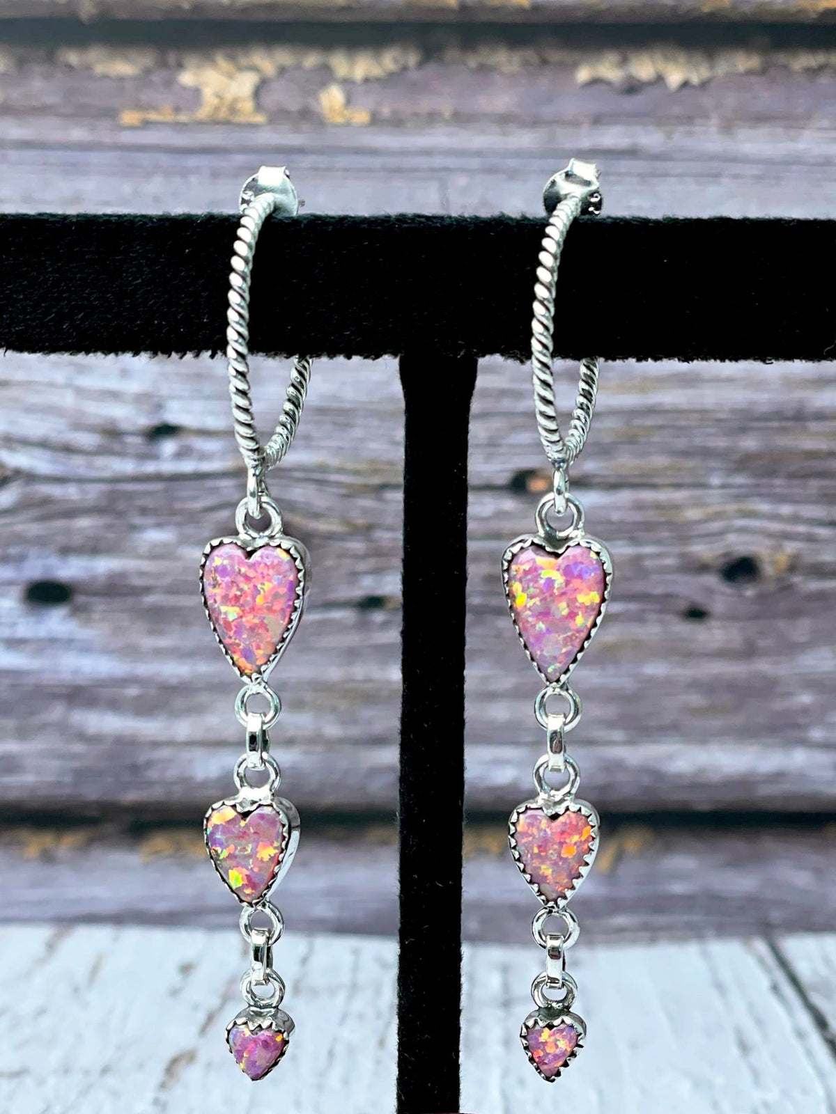 Heart Trail Stone Earrings-Earrings-Krush Kandy, Women's Online Fashion Boutique Located in Phoenix, Arizona (Scottsdale Area)