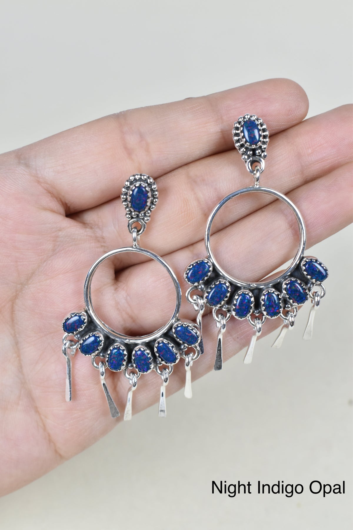 7 Jewel Hoop Studded Dangle Earring-Drop Earrings-Krush Kandy, Women's Online Fashion Boutique Located in Phoenix, Arizona (Scottsdale Area)