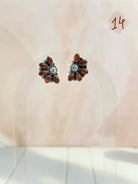 Amber, Turquoise & Crystals Mixed Earrings-Earrings-Krush Kandy, Women's Online Fashion Boutique Located in Phoenix, Arizona (Scottsdale Area)