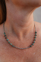 Turquoise Slab & Mini Desert Pearl Necklace-Lariat and Y Necklaces-Krush Kandy, Women's Online Fashion Boutique Located in Phoenix, Arizona (Scottsdale Area)