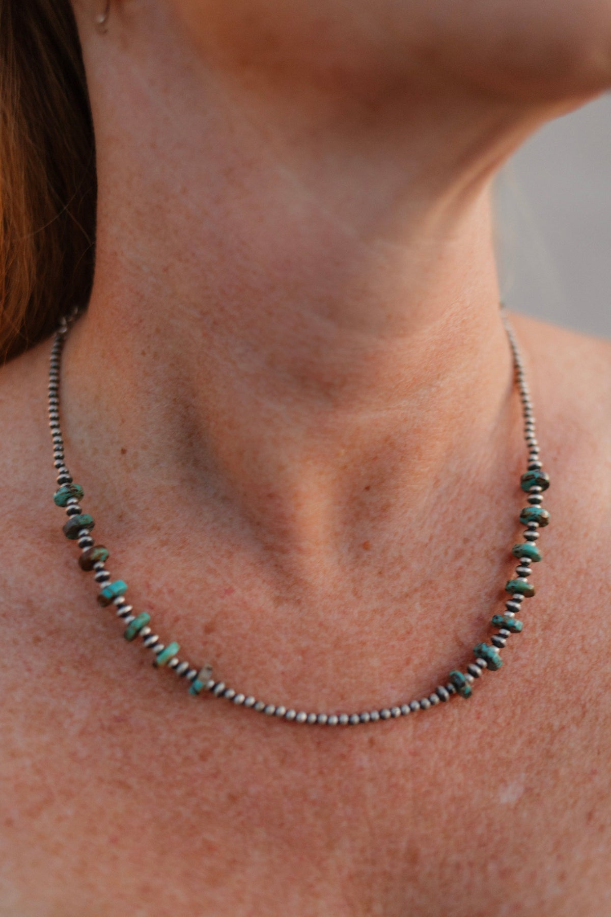 Turquoise Slab & Mini Desert Pearl Necklace-Lariat and Y Necklaces-Krush Kandy, Women's Online Fashion Boutique Located in Phoenix, Arizona (Scottsdale Area)