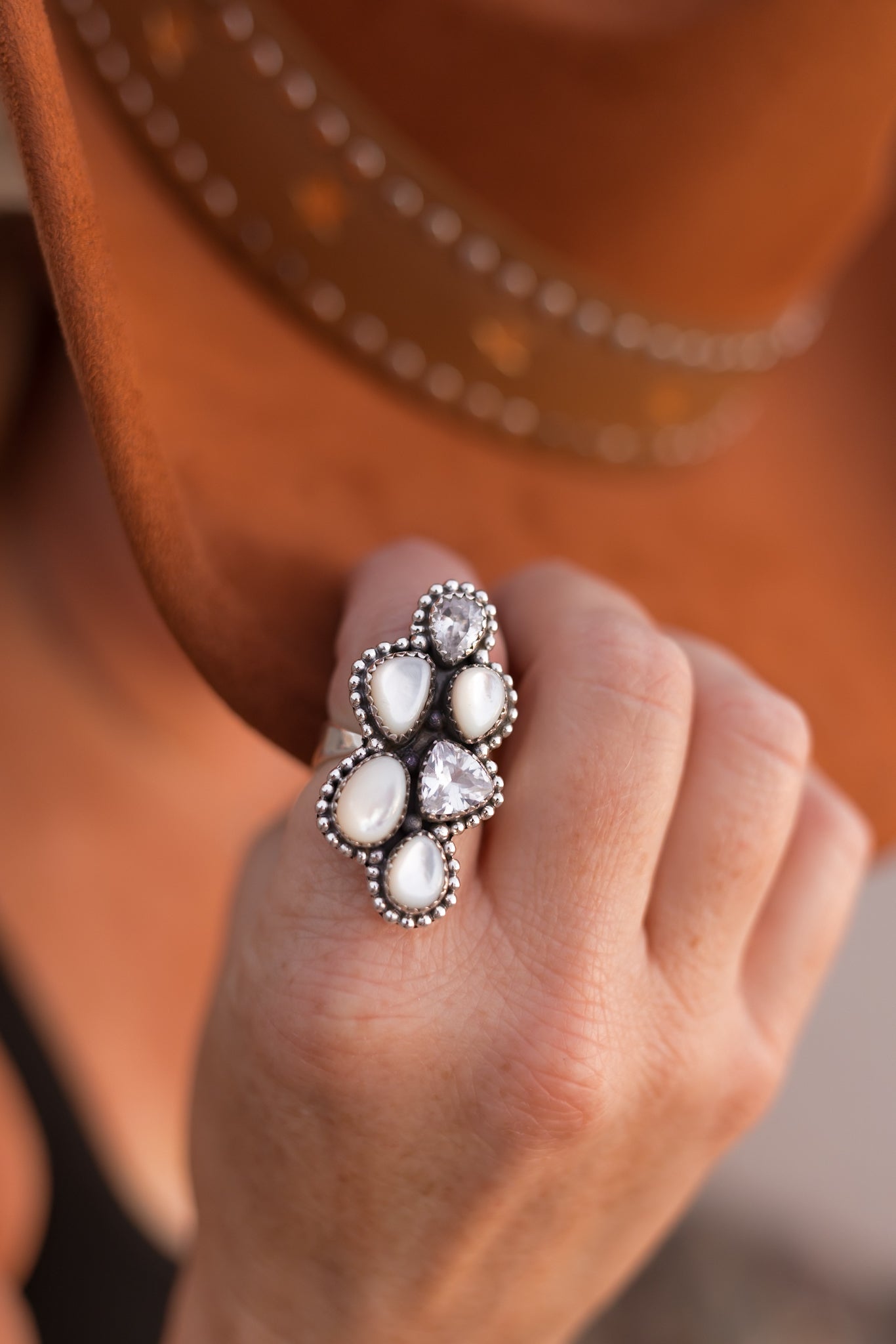 Kristyn's Cluster Crawler Stone Ring-Crawler Rings-Krush Kandy, Women's Online Fashion Boutique Located in Phoenix, Arizona (Scottsdale Area)