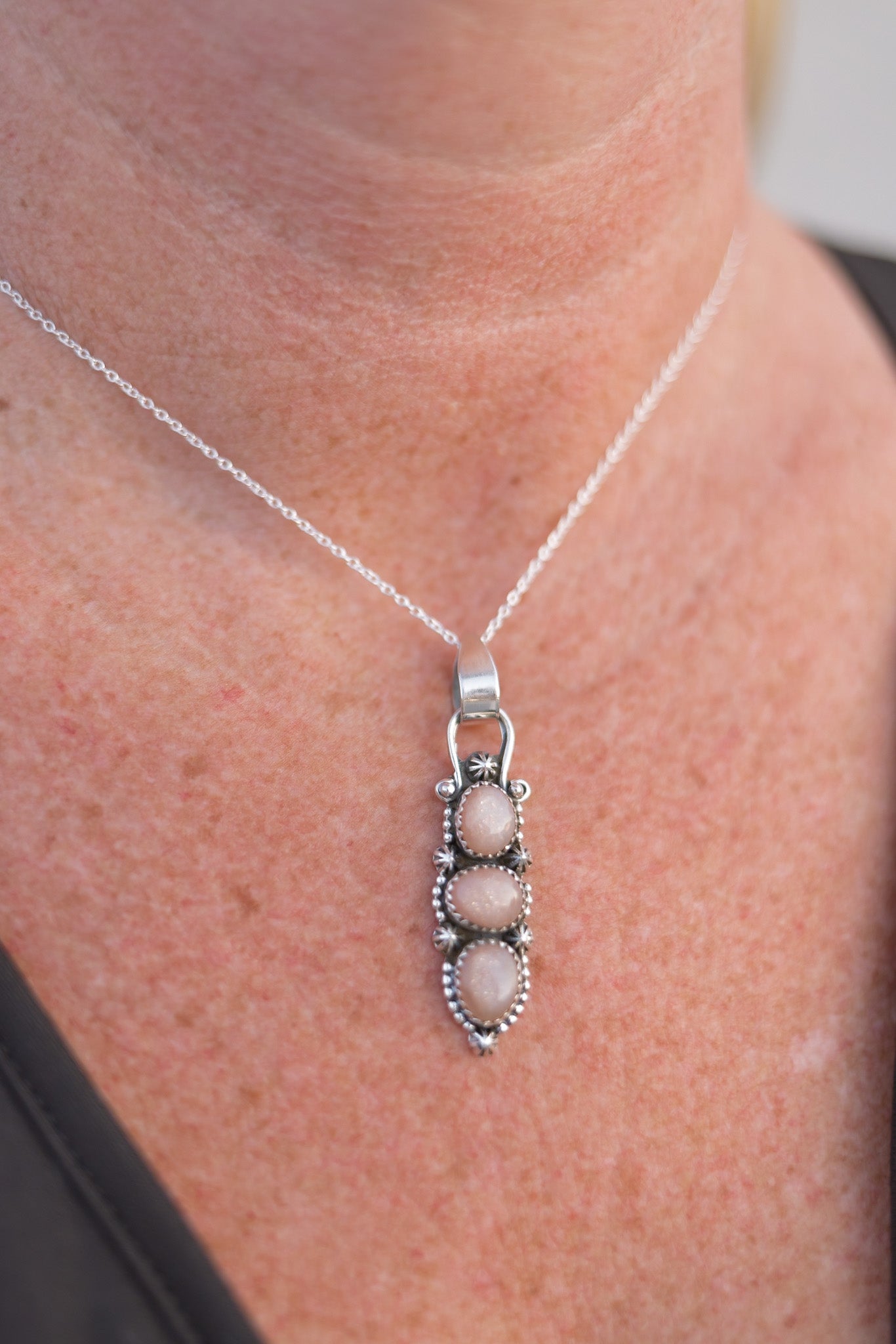 Three Stone Concho Pendant-Pendant Necklaces-Krush Kandy, Women's Online Fashion Boutique Located in Phoenix, Arizona (Scottsdale Area)