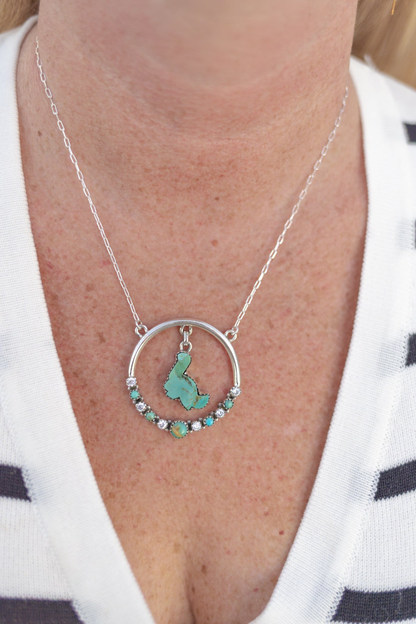 Dino in the Wild Circle Chain Pendant-Necklaces-Krush Kandy, Women's Online Fashion Boutique Located in Phoenix, Arizona (Scottsdale Area)