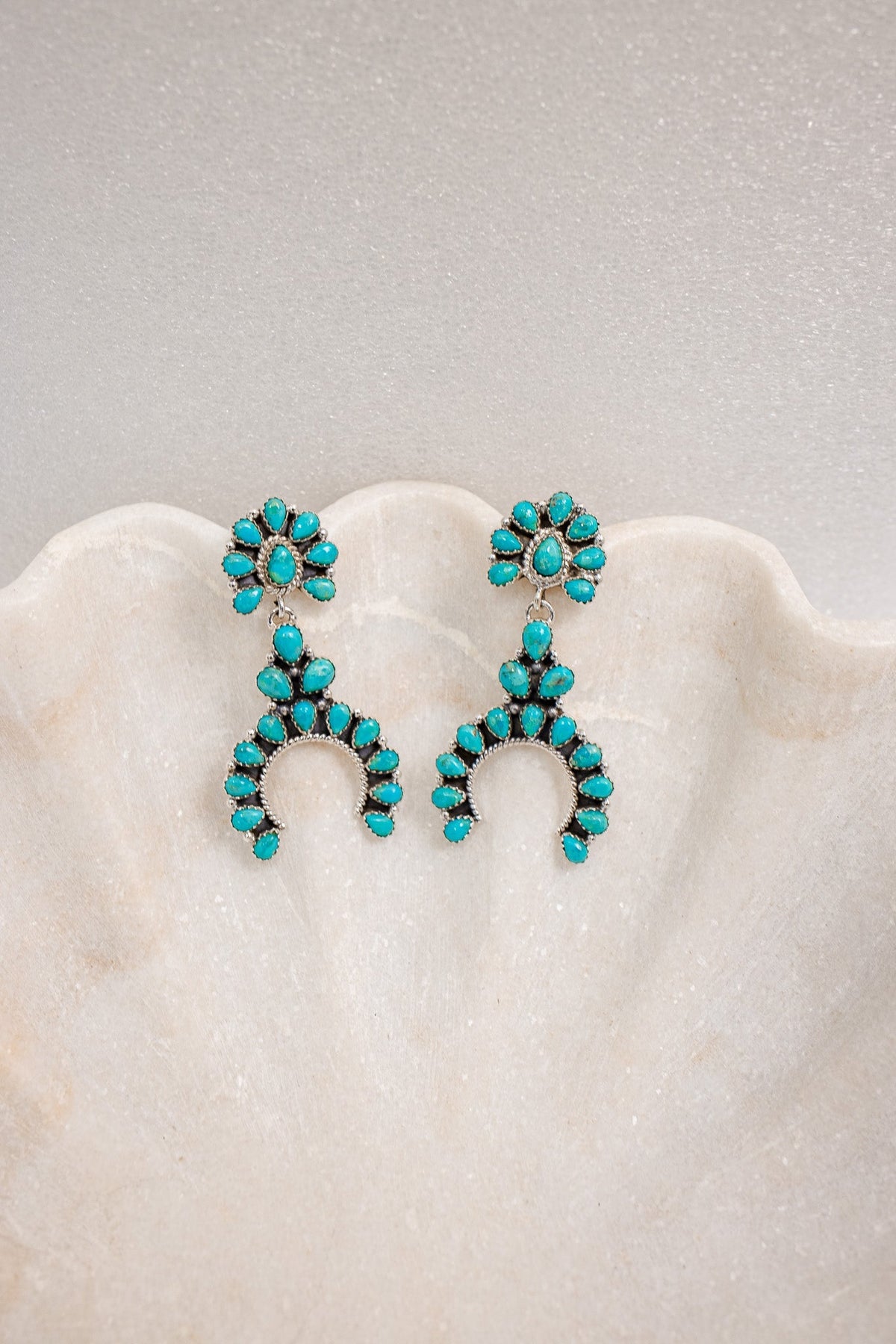 Sterling Silver & Stone Crowned Horseshoe Earrings-Drop Earrings-Krush Kandy, Women's Online Fashion Boutique Located in Phoenix, Arizona (Scottsdale Area)