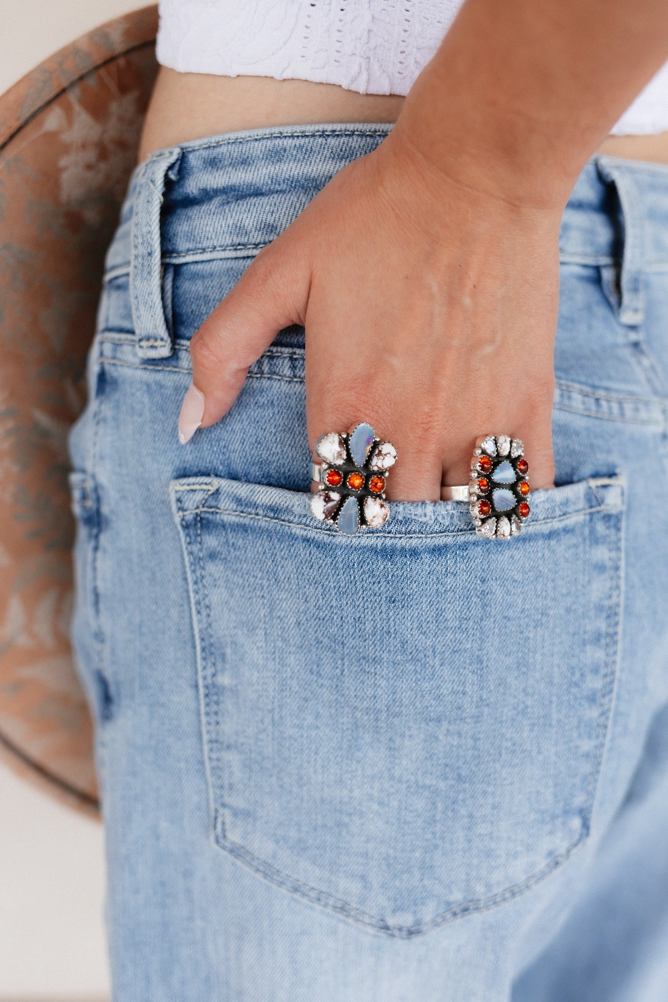 Australian Opal, Wildhorse & Amber Rings-Rings-Krush Kandy, Women's Online Fashion Boutique Located in Phoenix, Arizona (Scottsdale Area)