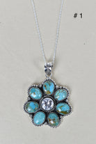 Sterling Silver Crystal and Gemstone Daisy Necklace-Gemstone Bracelets-Krush Kandy, Women's Online Fashion Boutique Located in Phoenix, Arizona (Scottsdale Area)