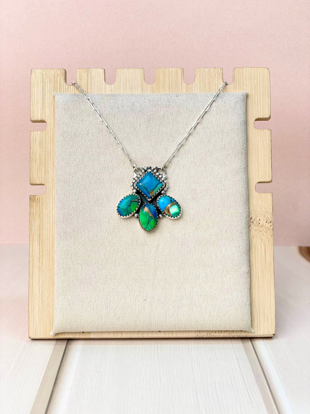 Desert Dream Peacock Dahlia Necklace-Necklaces-Krush Kandy, Women's Online Fashion Boutique Located in Phoenix, Arizona (Scottsdale Area)