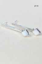 Silver Solitaire Bar Earrings-Drop Earrings-Krush Kandy, Women's Online Fashion Boutique Located in Phoenix, Arizona (Scottsdale Area)