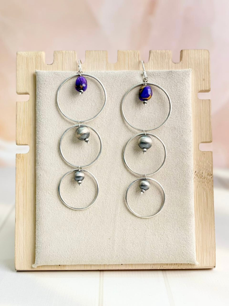 Desert Pearl Dahlia Hoops Earrings-Earrings-Krush Kandy, Women's Online Fashion Boutique Located in Phoenix, Arizona (Scottsdale Area)