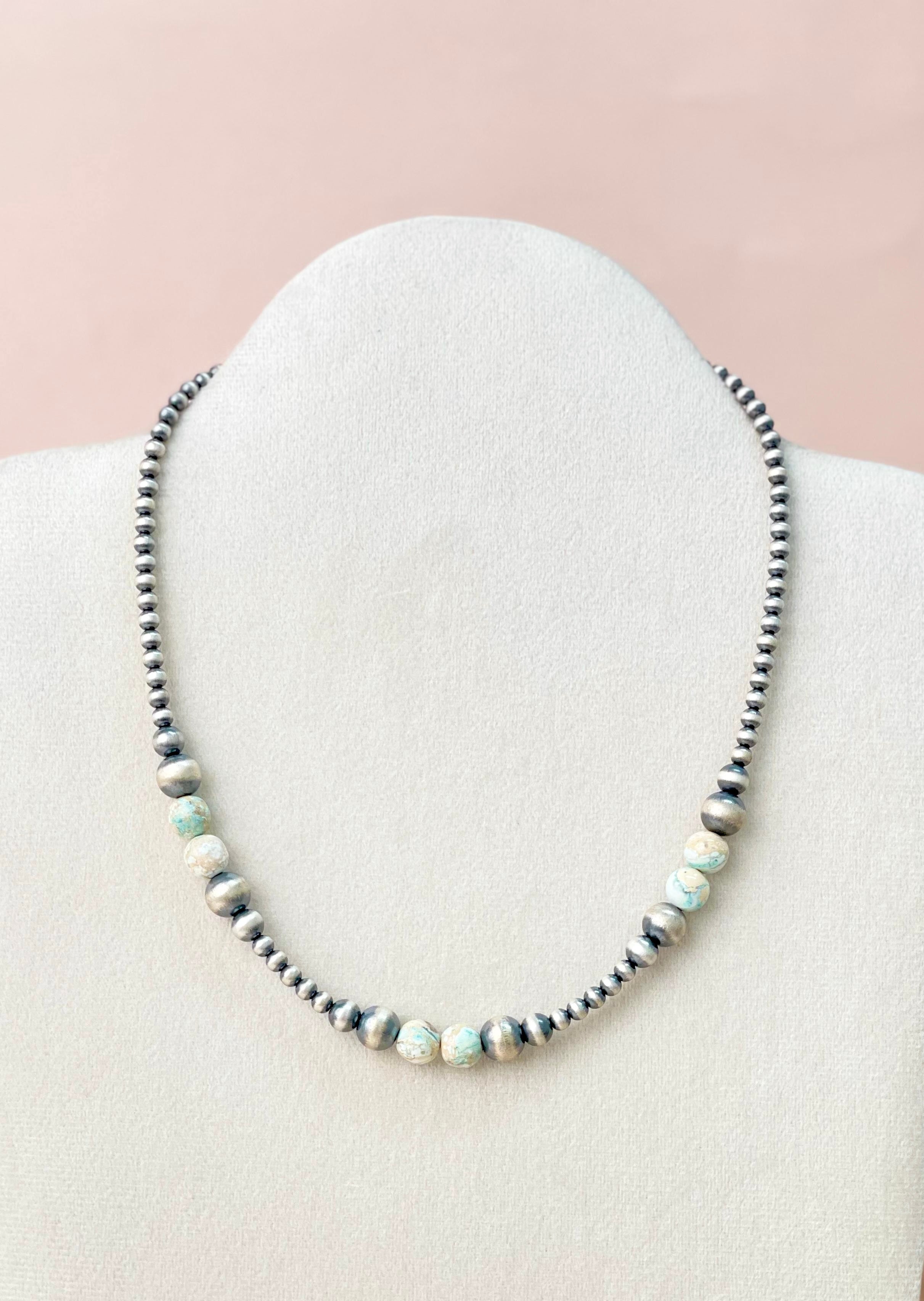 Desert Jasper Pearl Beaded Necklace-Necklaces-Krush Kandy, Women's Online Fashion Boutique Located in Phoenix, Arizona (Scottsdale Area)