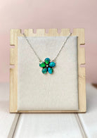 Peacock Dahlia Daisy Necklace-Necklaces-Krush Kandy, Women's Online Fashion Boutique Located in Phoenix, Arizona (Scottsdale Area)