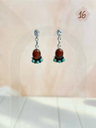 Amber, Turquoise & Crystals Mixed Earrings-Earrings-Krush Kandy, Women's Online Fashion Boutique Located in Phoenix, Arizona (Scottsdale Area)