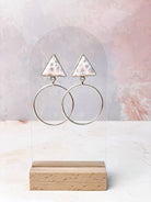 Tiffany's Triangle Single Stone Hoops-Earrings-Krush Kandy, Women's Online Fashion Boutique Located in Phoenix, Arizona (Scottsdale Area)